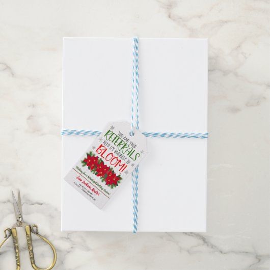 Labels met kerstcadeaus voor Realtor Poinsettia Cadeaulabel (Met Touw)