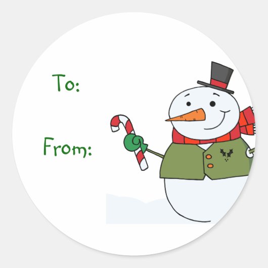 Labels met kerstcadeaus voor Snowman (Voorkant)