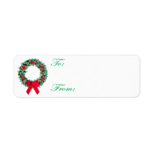 Labels met kerstcadeautjes met kleefstof
