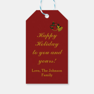 Labels met kerstcadeautjes, paardenrood, 10 ct cadeaulabel