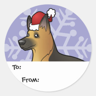 Labels met kerstcadeautjes voor herders
