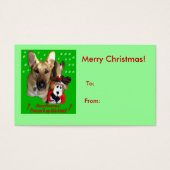 Labels met kerstcadeautjes voor herdershonden visitekaartjes (Voorkant)