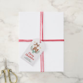Labels met kerstrenrendiercadeautjes cadeaulabel (Met Touw)