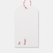 Labels met kerstrode en witte streep cadeaulabel (Achterkant)