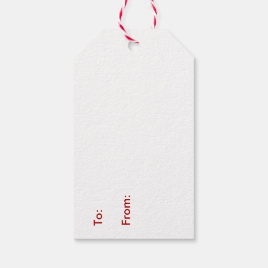 Labels met kerstrode en witte streep cadeaulabel (Achterkant)