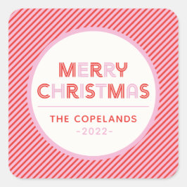 Labels met kerstsnoepjes met fijne kerstriem met f