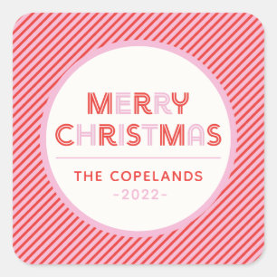 Labels met kerstsnoepjes met fijne kerstriem met f