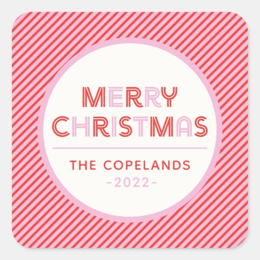 Labels met kerstsnoepjes met fijne kerstriem met f (Voorkant)