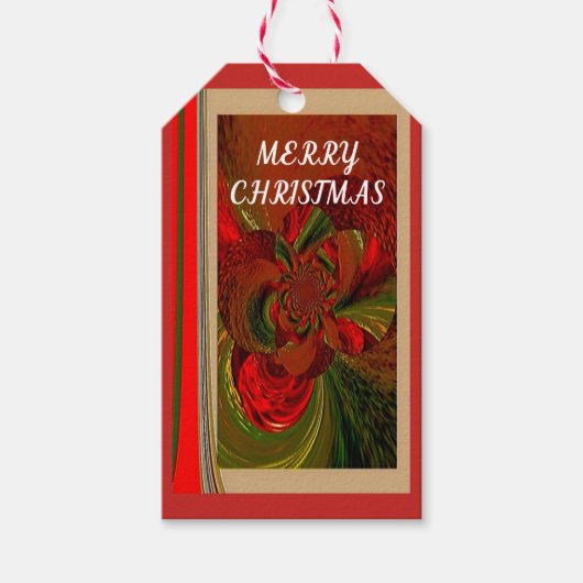 labels met kerstwens met wijn cadeaulabel (Voorkant)