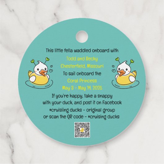 Labels met kruisende eend (Achterkant)