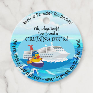 Labels met kruisende eend