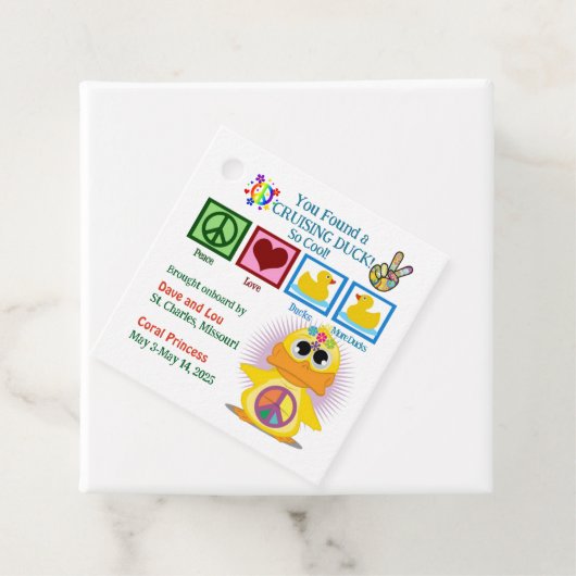 Labels met kruisende eend (In situ)