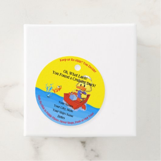 Labels met kruisende eend (In situ)