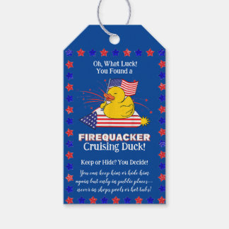 Labels met kruisende eend cadeaulabel