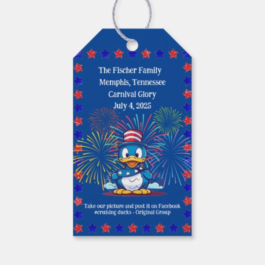 Labels met kruisende eend cadeaulabel (Achterkant)