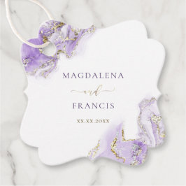 labels met lavendel gouden inkt