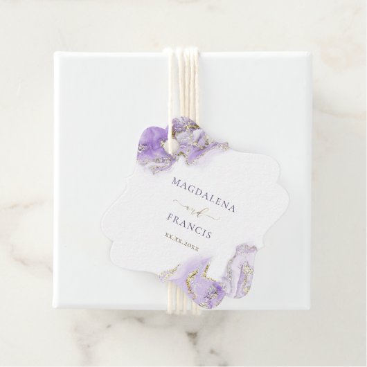 labels met lavendel gouden inkt (In situ)