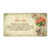 Labels met Mason Jar rustieke jute achtergrond (Voorkant)