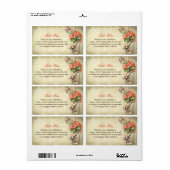 Labels met Mason Jar rustieke jute achtergrond (Full Sheet)