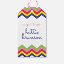 Labels met meerdere kleuren voor Chevron Gift Cadeaulabel