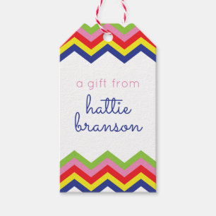 Labels met meerdere kleuren voor Chevron Gift Cadeaulabel