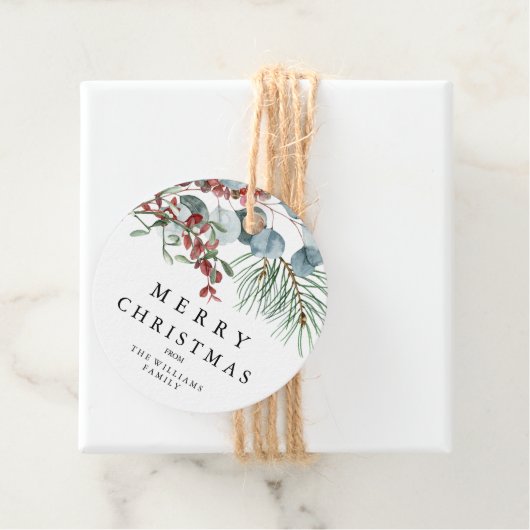 Labels met prettige kerstcadeaus (In situ)