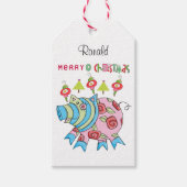 Labels met prettige kerstcadeaus cadeaulabel (Voorkant)