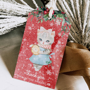 Labels met prettige kerstcadeaus cadeaulabel