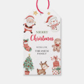 Labels met prettige kerstcadeaus cadeaulabel (Voorkant)