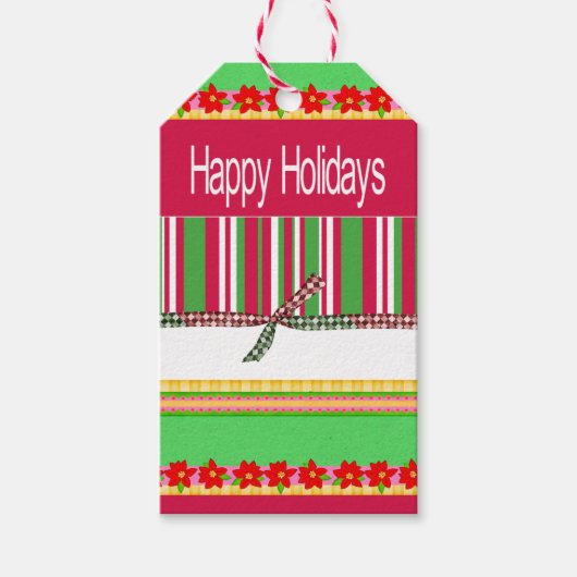 Labels met prettige kerstcadeaus Prettige feestdag Cadeaulabel (Voorkant)