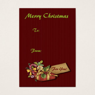 Labels met prettige kerstcadeaus visitekaartje