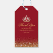 Labels met rode en goudglitter cadeaulabel (Voorkant)