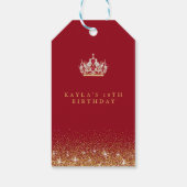 Labels met rode en goudglitter cadeaulabel (Achterkant)