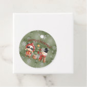 Labels met rode en groene Snowman kerst (In situ)
