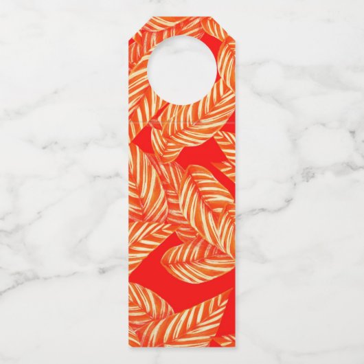 Labels met rode lederen flesjes (Achterkant)