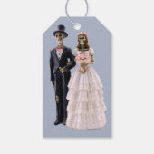 Labels met skeletbruid en groomcadeaus cadeaulabel (Voorkant)