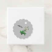 labels met witte amazon lily (In situ)