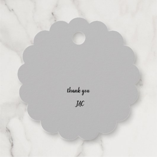 labels met witte amazon lily (Achterkant)