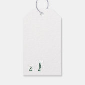 Labels met witte streep en met kerstbomen cadeaulabel (Achterkant)