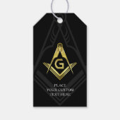 Labels met zwart en gouden Masonic Gift | Vrije pa Cadeaulabel (Voorkant)