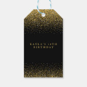Labels met zwarte en goudglitter cadeaulabel (Achterkant)