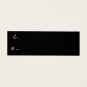 Labels met zwarte en witte sneeuwvlokken mini visitekaartjes (Achterkant)