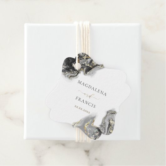 labels met zwarte gouden inkt (In situ)