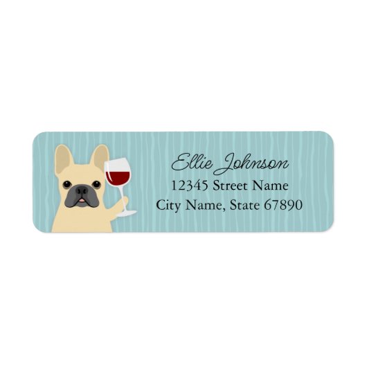 Labels op het Franse bulldog-adres (Voorkant)