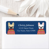 Labels op het Franse bulldog-adres (Insitu)