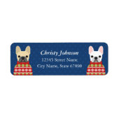 Labels op het Franse bulldog-adres (Voorkant)