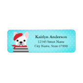 Labels op het Franse bulldog-adres (Voorkant)