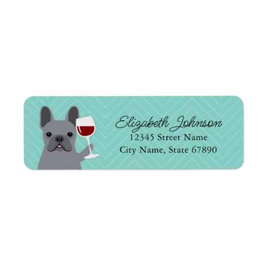 Labels op het Franse bulldog-adres (Voorkant)