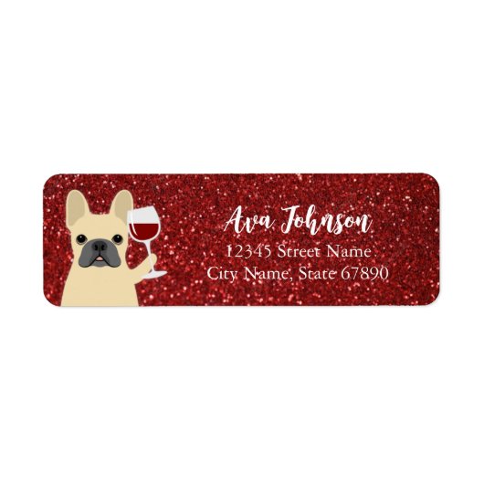 Labels op het Franse bulldog-adres (Voorkant)