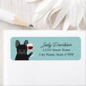 Labels op het Franse bulldog-adres (Insitu)